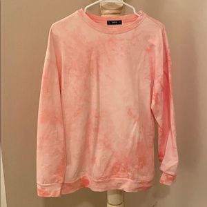 Shein pink tie dye sweatshirt